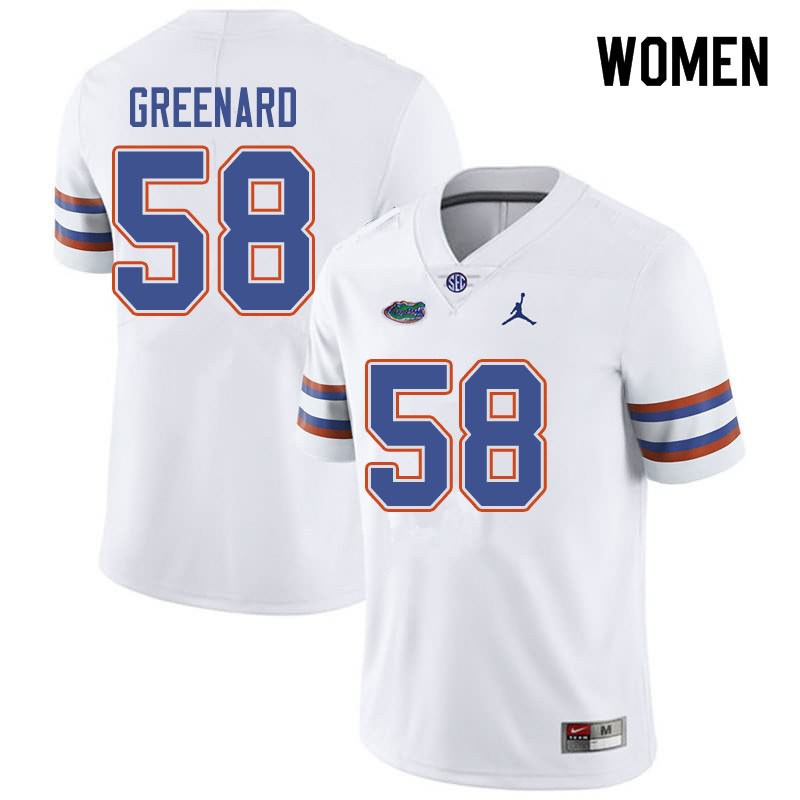 NCAA Florida Gators Jonathan Greenard Women's #58 Jordan Brand White Stitched Authentic College Football Jersey KFZ1864CC